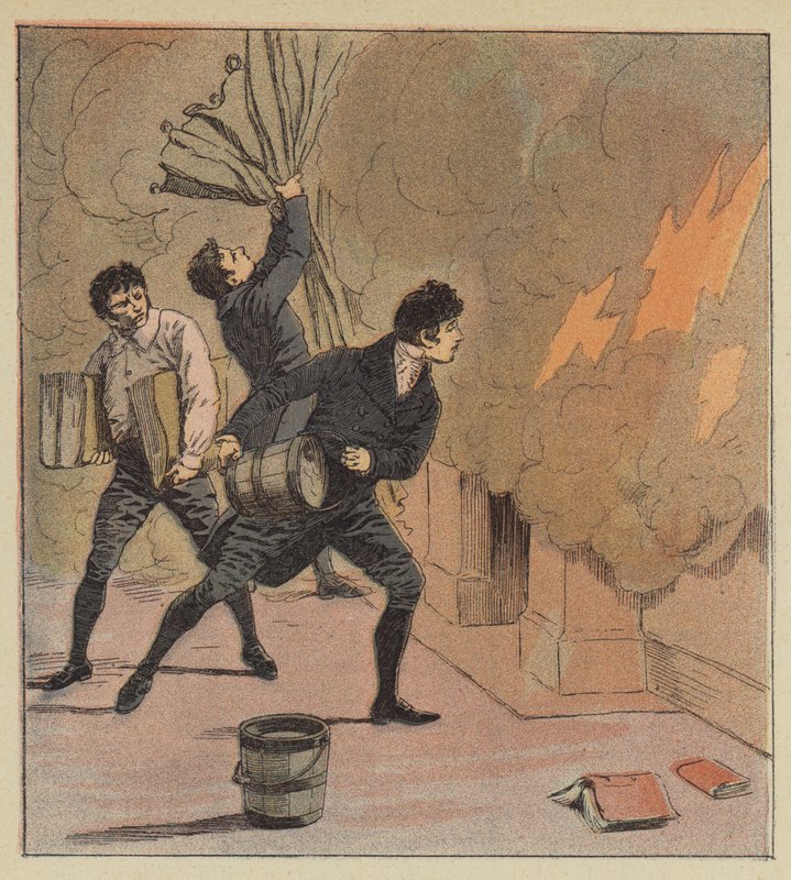 Incendio a Longwood da after Louis Charles Bombled