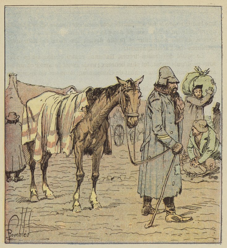 Mercante ebreo che accompagna gli eserciti tedeschi, dal vero da after Louis Charles Bombled