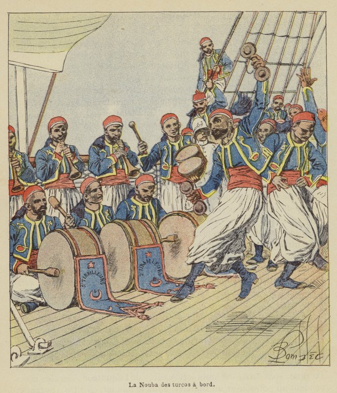 La Nouba dei Turcos a bordo da after Louis Charles Bombled