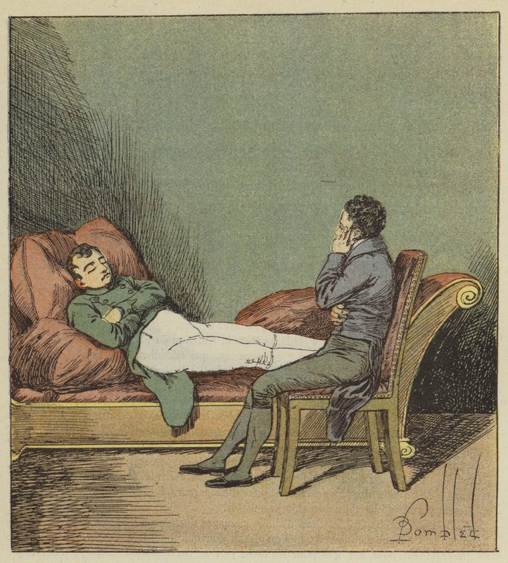 Las Cases guarda Napoleone dormire da after Louis Charles Bombled