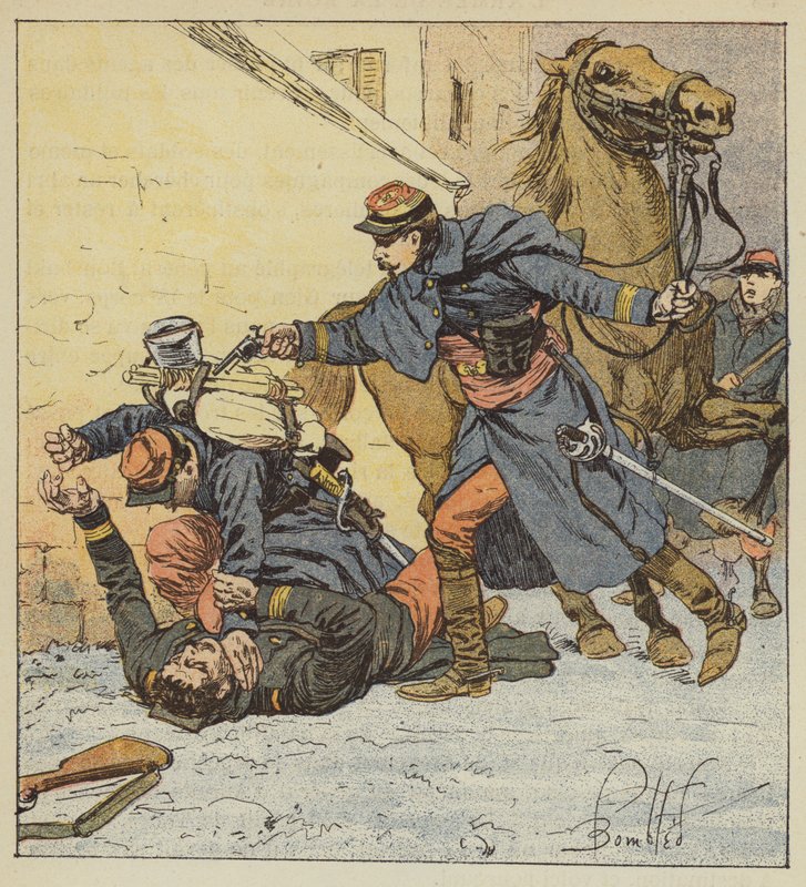 Il colonnello Choppin-Merey uccide un soldato indisciplinato da after Louis Charles Bombled