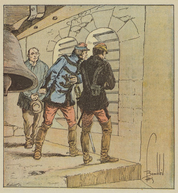 Il generale Chanzy nel campanile di Terminiers da after Louis Charles Bombled