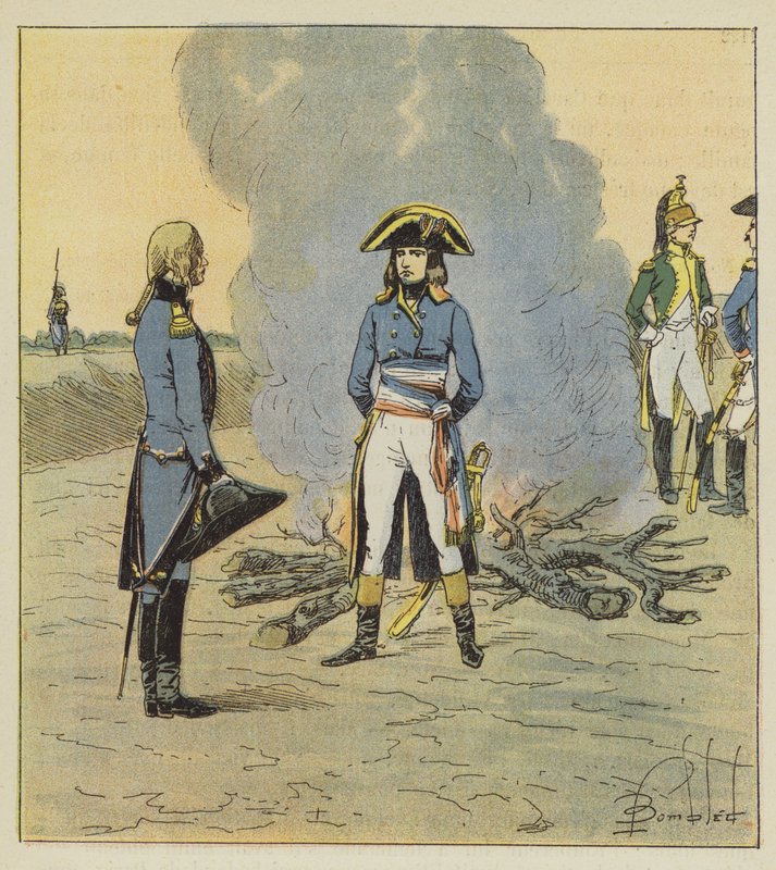 Il giovane generale vedendolo ufficiale del genio, gli diede una commissione relativa al mestiere da after Louis Charles Bombled