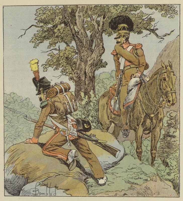 Legione portoghese, Fanteria, Cacciatori, Cavalleria, Cacciatori a cavallo da after Louis Charles Bombled