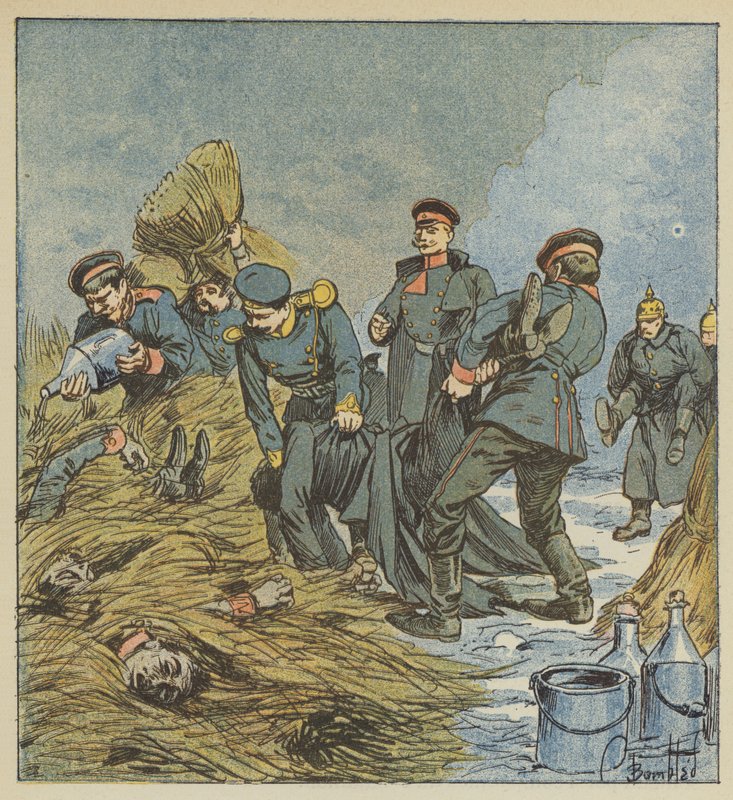 I prussiani bruciano i loro morti da after Louis Charles Bombled