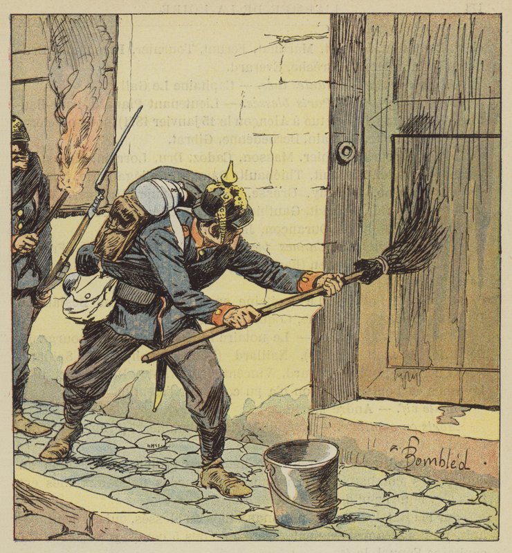 I prussiani incendiano 193 case di Châteaudun dopo averle cosparse di petrolio da after Louis Charles Bombled