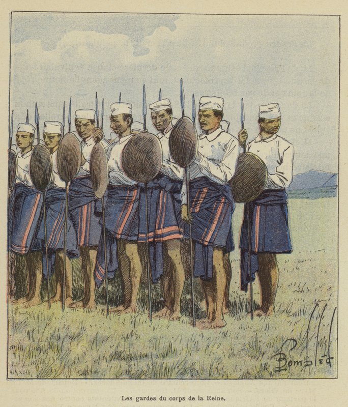 Le guardie del corpo della regina da after Louis Charles Bombled