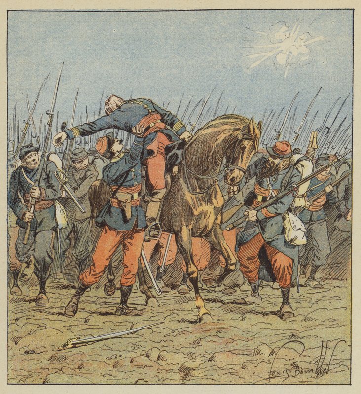 Morte del colonnello de Fonlongue da after Louis Charles Bombled