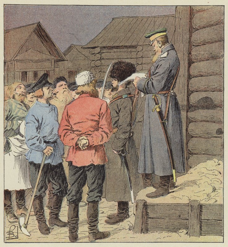 Proclamazione della guerra in Siberia da after Louis Charles Bombled
