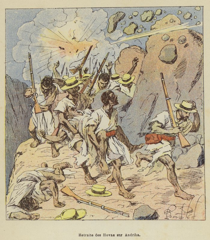 Ritirata degli Hovas su Andriba da after Louis Charles Bombled