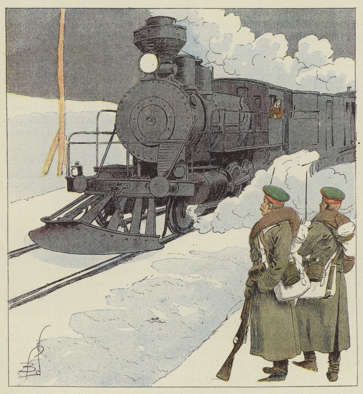 Treno militare sulla Transiberiana da after Louis Charles Bombled