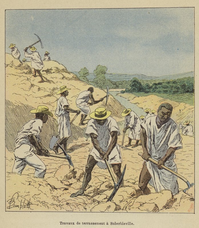 Lavori di sterro a Suberbieville da after Louis Charles Bombled