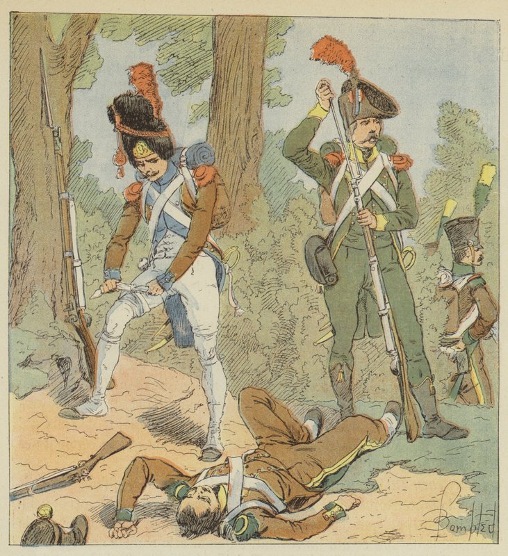 Truppe italiane, Legione piemontese, Fanteria di battaglia, 1806, Legione italica, 1800 da after Louis Charles Bombled