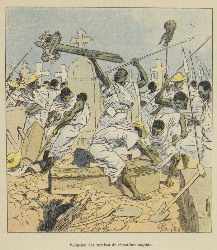 Violazione delle tombe del cimitero inglese da after Louis Charles Bombled