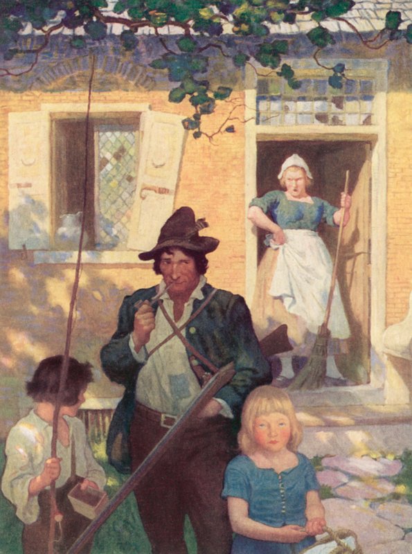 Illustrazione per Rip Van Winkle da after Newell Convers Wyeth
