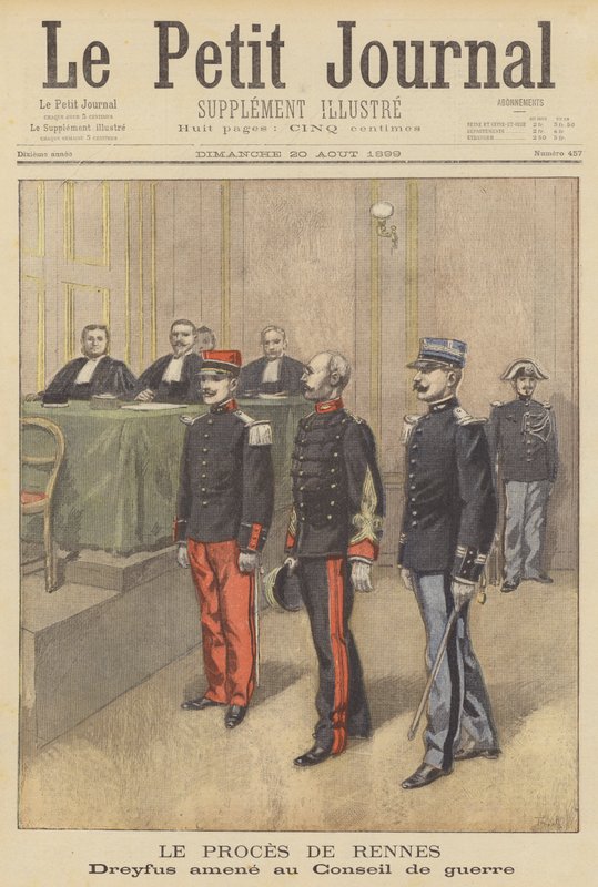 Alfred Dreyfus portato davanti alla sua seconda corte marziale a Rennes da after Oswaldo Tofani