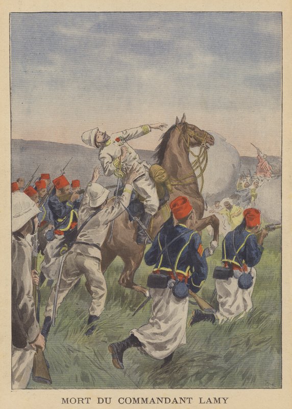 Morte del maggiore Lamy nella battaglia di Kousseri da after Oswaldo Tofani