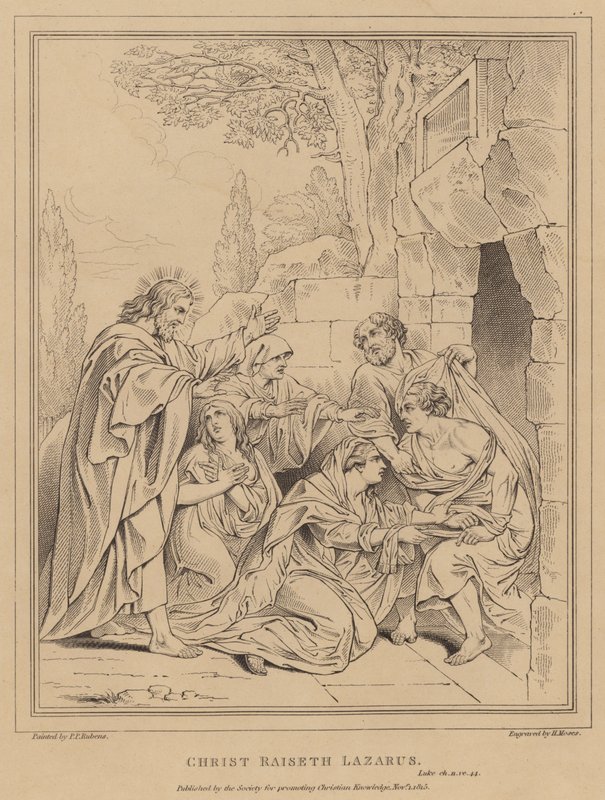 Cristo risuscita Lazzaro, Luca da after Peter Paul Rubens