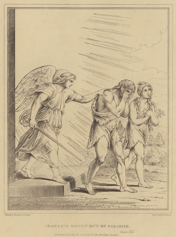 Adamo ed Eva cacciati dal Paradiso, Genesi da after Raphael