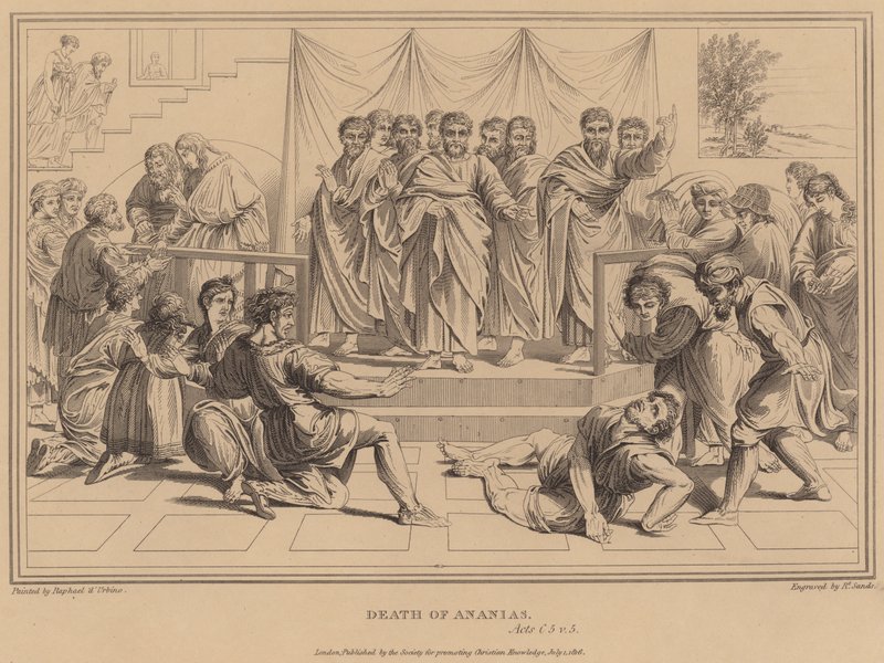 La morte di Anania, Atti da after Raphael