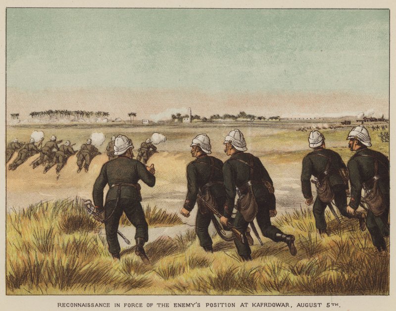 Ricognizione in forze della posizione nemica a Kafrdowar, 5 agosto da after Richard Simkin