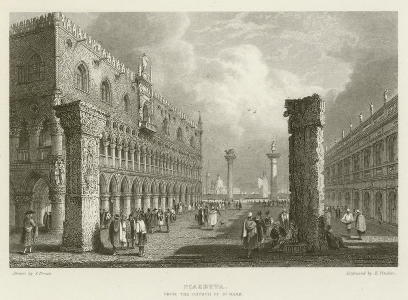 Piazzetta, dalla Chiesa di San Marco da Samuel (after) Prout