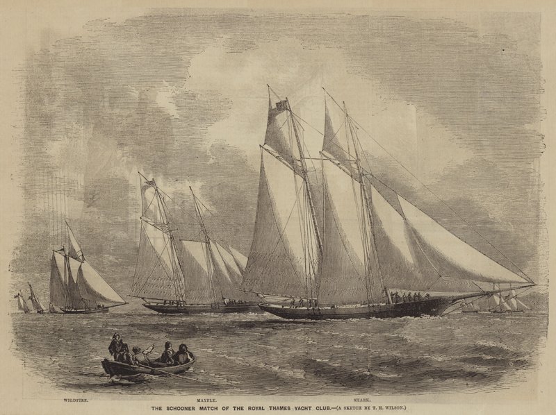 La Gara degli Schooner del Royal Thames Yacht Club da after Thomas Harrington Wilson