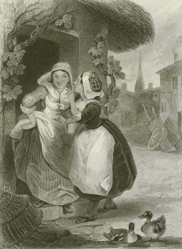 Le donne e il segreto da after Tony Johannot