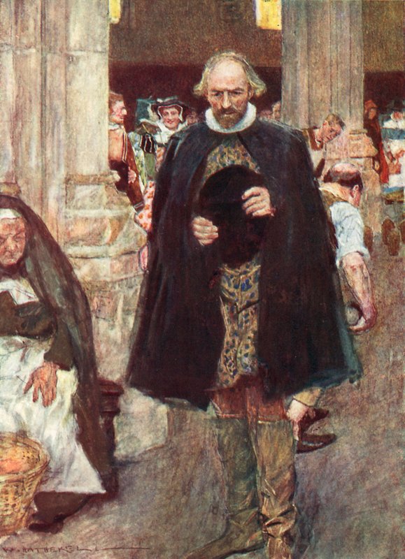 Shakespeare passeggia nella vecchia cattedrale di St Pauls, Londra da after William Hatherell