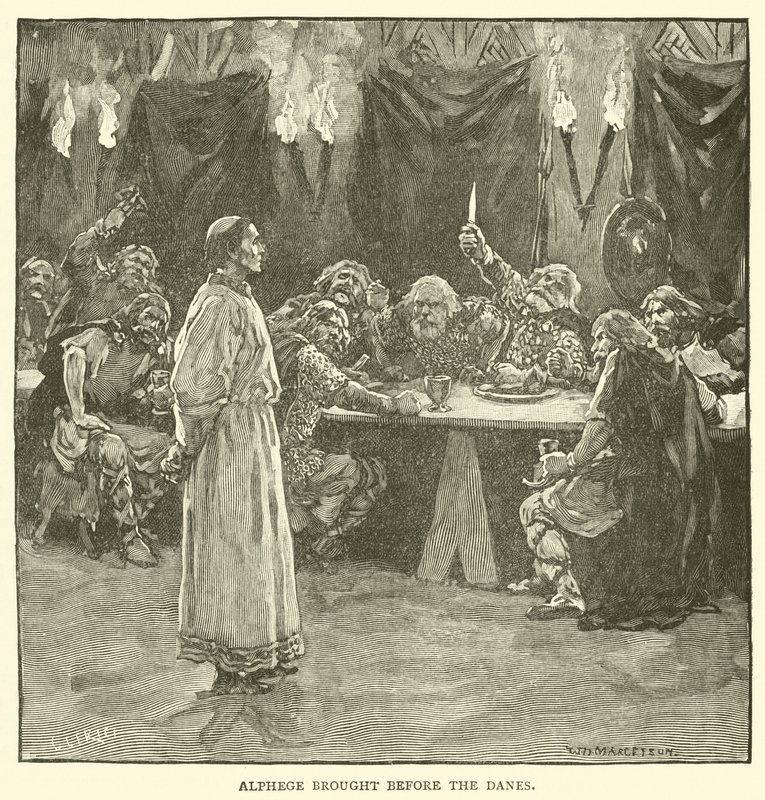 Alphege portato davanti ai Danesi da after William Henry Margetson