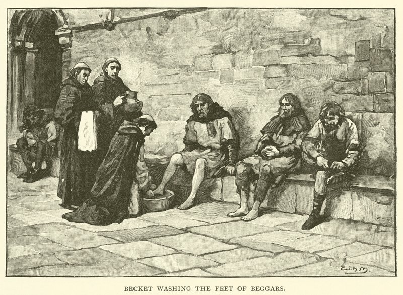 Becket lava i piedi ai mendicanti da after William Henry Margetson