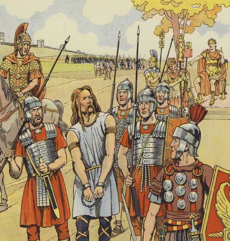 Vercingetorige si arrende a Giulio Cesare, 52 a.C. da pseudonym for Onfray de Breville Jacques Job