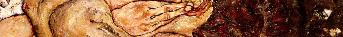 L'abbraccio, 1917 (Egon Schiele), Detail: Umklammernde Hand am Rücken