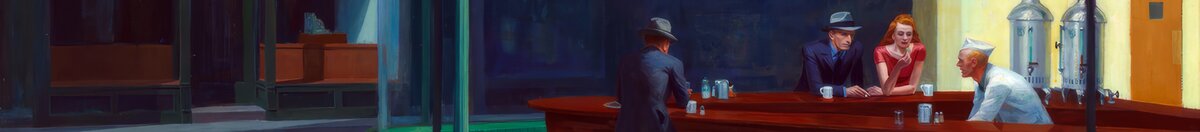 Nottambuli (Edward Hopper), Detail: Barmann und Kaffeekessel