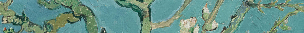 Ramo di mandorlo in fiore (Vincent van Gogh), Detail: Astgabelung im Zentrum