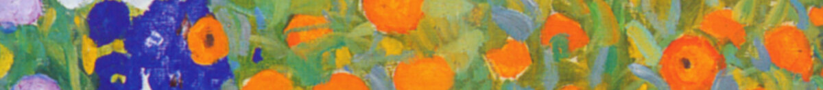 Giardino di contadini (Gustav Klimt), Detail: Orangefarbenes Ringelblumenmeer