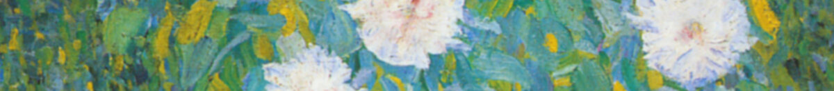 Giardino di contadini (Gustav Klimt), Detail: Weiße Margeriten vor Blaugrün