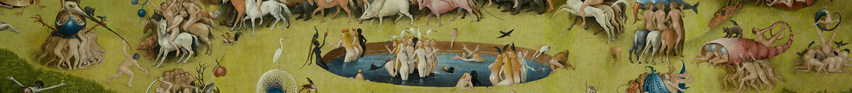 Il giardino delle delizie (Hieronymus Bosch), Detail: Reiterkarussell um den Frauenteich