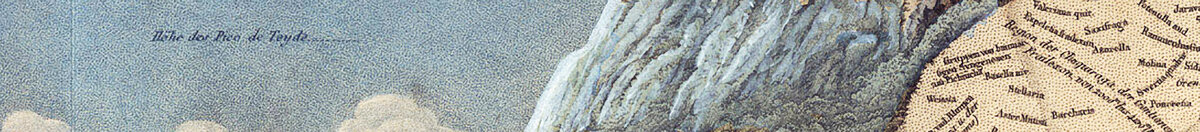 Geografia delle piante nei paesi tropicali, uno studio delle Ande, disegnata da Schoenberger e Turpin, stampata da Langlois, Parigi (Baron Friedrich Alexander von Humboldt), Detail: Gletscher und Bergflanke