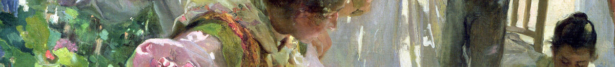 Rammendare la vela, 1896 (Joaquín Sorolla), Detail: Näherinnen mit rosa Bluse