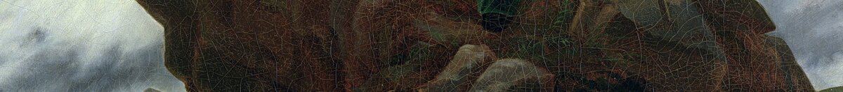 Viandante sul mare di nebbia (Caspar David Friedrich), Detail: Felsgipfel im Nebelmeer