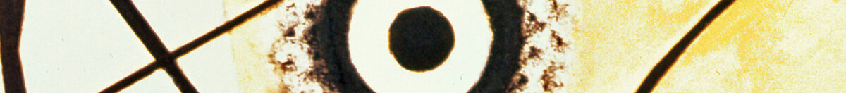 Linee intersecanti, 1923 (Wassily Kandinsky), Detail: Augenähnlicher Kreis auf Gelb