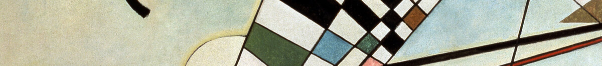 Composizione VIII. Dipinto di Wassily Kandinsky (o Wassily Kandinski o Kandinskij, 1866-1944). 1915 Sole. 201x140 cm New York, Museo Guggenheim (Wassily Kandinsky), Detail: Schachbrett-Raster