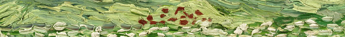 Campo di grano sotto nuvole temporalesche, 1890 (Vincent van Gogh), Detail: Mohnblüten im Weizenfeld