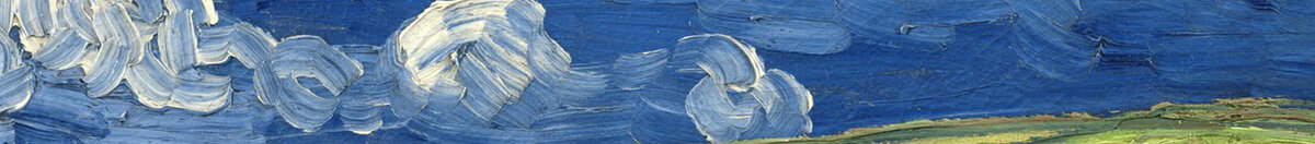 Campo di grano sotto nuvole temporalesche, 1890 (Vincent van Gogh), Detail: Horizont mit Feldstreifen