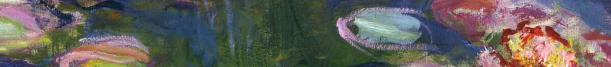 Ninfee, 1916 (Claude Monet), Detail: Rote Seerosenblüten unten rechts