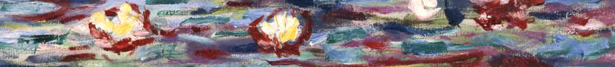 Ninfee, 1916 (Claude Monet), Detail: Rote Blüten oben rechts