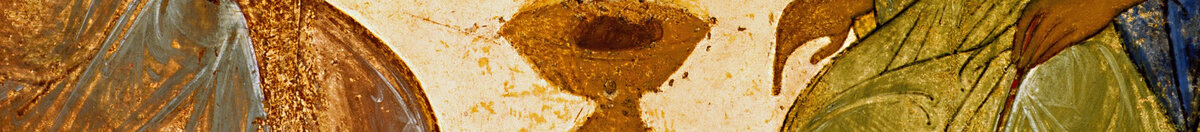 Santa Trinità (Troitsa) (Andrei Rublev), Detail: Kelch auf dem Tisch