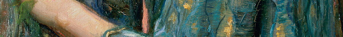 L'anima della rosa, 1908 (John William Waterhouse), Detail: Goldgemustertes Gewand