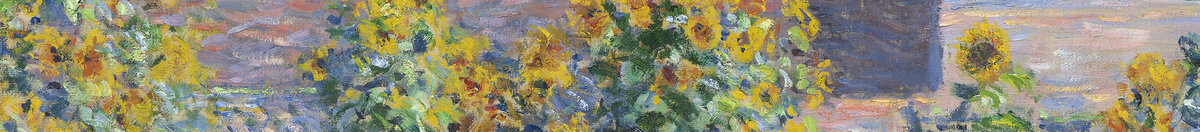 Il giardino dell'artista a Vétheuil, 1880 (Claude Monet), Detail: Sonnenblumen vor blauem Himmel